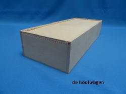 De Houtwagen | kist met schuifdeksel  37 x 19 x 10 | houten kisten met schuifdeksel | € 17,95