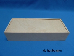 De Houtwagen | kist met schuifdeksel 2-vaks 39 x 15 x 8 | houten kisten met schuifdeksel | € 14,95