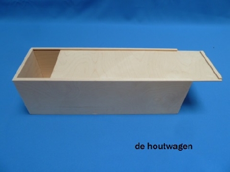 De Houtwagen | kist met schuifdeksel 41 x 14 x 13 | houten kisten met schuifdeksel | € 14,95