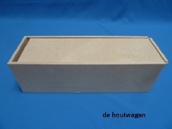 De Houtwagen | kist met schuifdeksel 41 x 14 x 13 | houten kisten met schuifdeksel | € 14,95