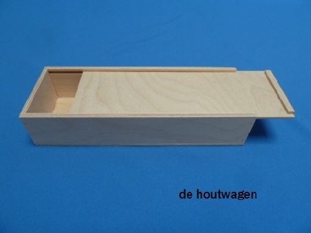 De Houtwagen | kist met schuifdeksel 27 x 10 x 5.5 | houten kisten met schuifdeksel | € 11,50
