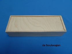 De Houtwagen | kist met schuifdeksel 27 x 10 x 5.5 | houten kisten met schuifdeksel | € 11,50
