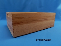 opbergkrat beukenhout gelakt lang 60 x 40 x 21