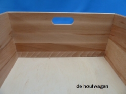 De Houtwagen | opbergkrat beukenhout gelakt lang 60 x 40 x 21 | houten kratten | € 45,00