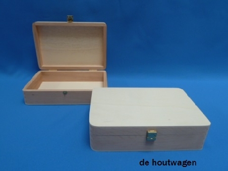 De Houtwagen | kist met ronde hoeken 21 x 14.5 x 5.5 | houten kisten rechthoekig | € 22,50