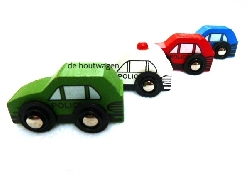 houten auto's set van 4 playwood