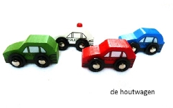 houten auto's set van 4 playwood-0