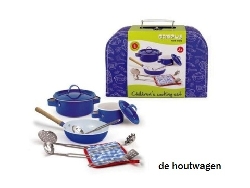 kookset blauw in koffer