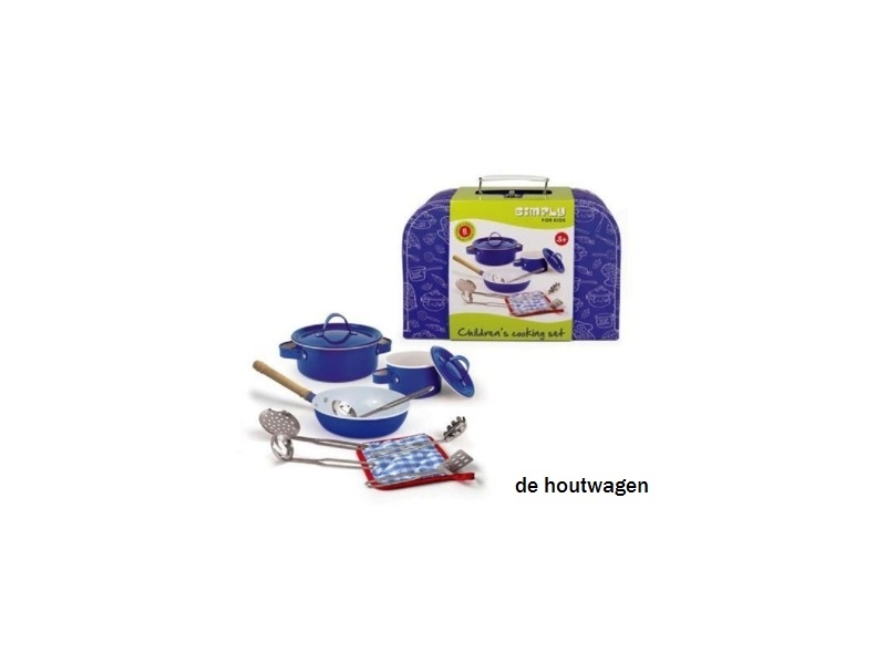 kookset blauw in koffer