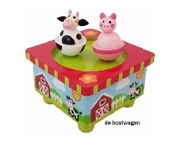 muziekdoosje koe en varken playwood