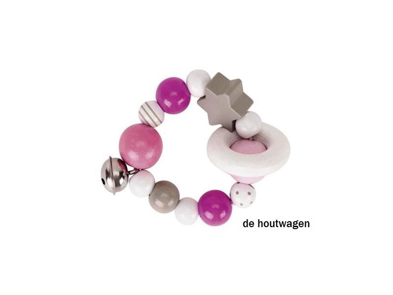 rammelaar bijtring roze-grijs