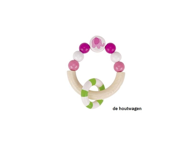 bijtring Olifant roze 