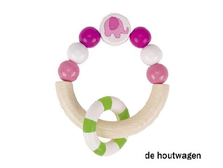bijtring Olifant roze 