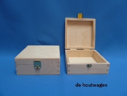 De Houtwagen | kist de luxe 9.5 x 9.5 x 4 | houten kisten vierkant | € 8,50