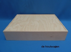 De Houtwagen | kist met schuifdeksel 51 x 37.5 x 10 | houten kisten met schuifdeksel | € 37,50