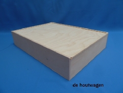 De Houtwagen | kist met schuifdeksel 51 x 37.5 x 10 | houten kisten met schuifdeksel | € 37,50