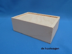 De Houtwagen | kist met schuifdeksel 15.5 x 10.5 x 5.5 | houten kisten met schuifdeksel | € 10,95