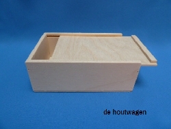 De Houtwagen | kist met schuifdeksel 15.5 x 10.5 x 5.5 | houten kisten met schuifdeksel | € 10,95