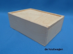 De Houtwagen | kist met schuifdeksel 17 x 12 x 6 | houten kisten met schuifdeksel | € 12,50