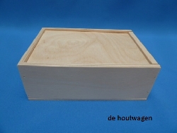 De Houtwagen | kist met schuifdeksel 17 x 12 x 6 | houten kisten met schuifdeksel | € 12,50
