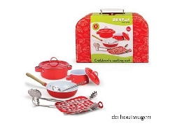 kookset rood in koffer