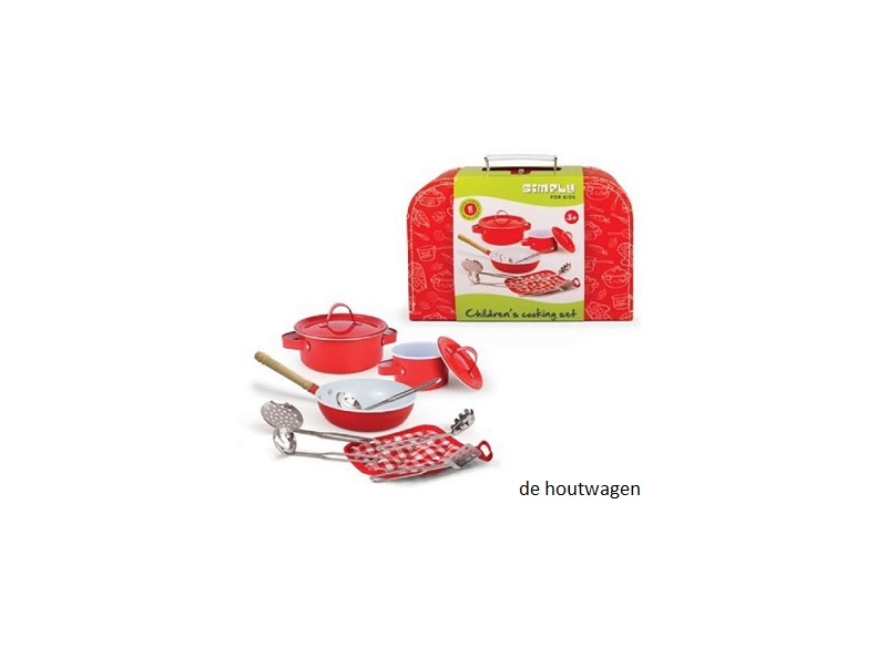 kookset rood in koffer