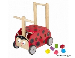 houten loopwagen lieveheersbeestje