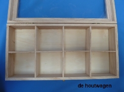 kistje met 8 vakken + glazen deksel-0