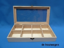 kistje met 8 vakken + glazen deksel-1