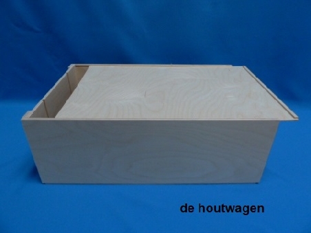 De Houtwagen | kist met schuifdeksel 58 x 37.5 x 20 | houten kisten met schuifdeksel | € 46,00