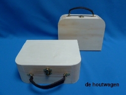 koffer met leren handvat