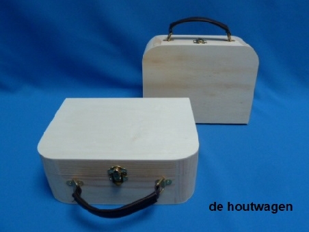 koffer met leren handvat