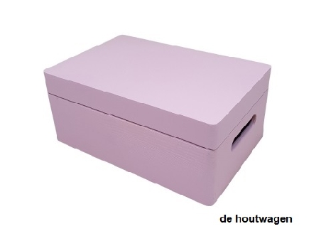 De Houtwagen | opbergkist roze klein 30 x 20 x 13 | houten opbergkisten | € 17,50