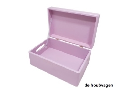 De Houtwagen | opbergkist roze klein 30 x 20 x 13 | houten opbergkisten | € 17,50