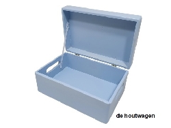 De Houtwagen | opbergkist blauw klein 30 x 20 x 13 | houten opbergkisten | € 17,50