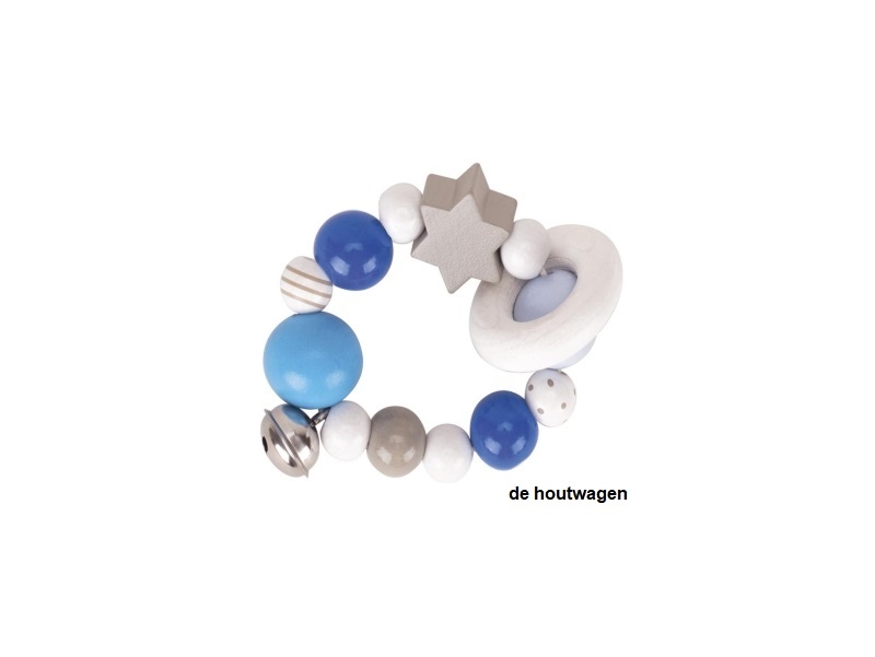 De Houtwagen | rammelaar bijtring ster blauw | rammelaar - bijtring | € 7,50