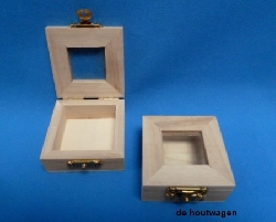 sieradenkistje mini met raam 6 x 6 x 2.5-0