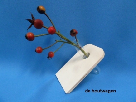 De Houtwagen | bloemkaart met reageerbuisje | diversen blank hout | € 4,95