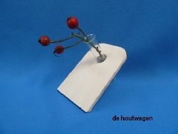 De Houtwagen | bloemkaart met reageerbuisje | diversen blank hout | € 4,95