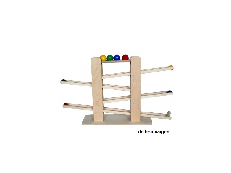 De Houtwagen | houten kogelbaan groot | knikkerbaan- autobaan | € 49,95