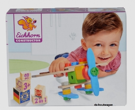De Houtwagen | constructor vliegtuig ( 40-delig ) | kinder gereedschap | € 15,95