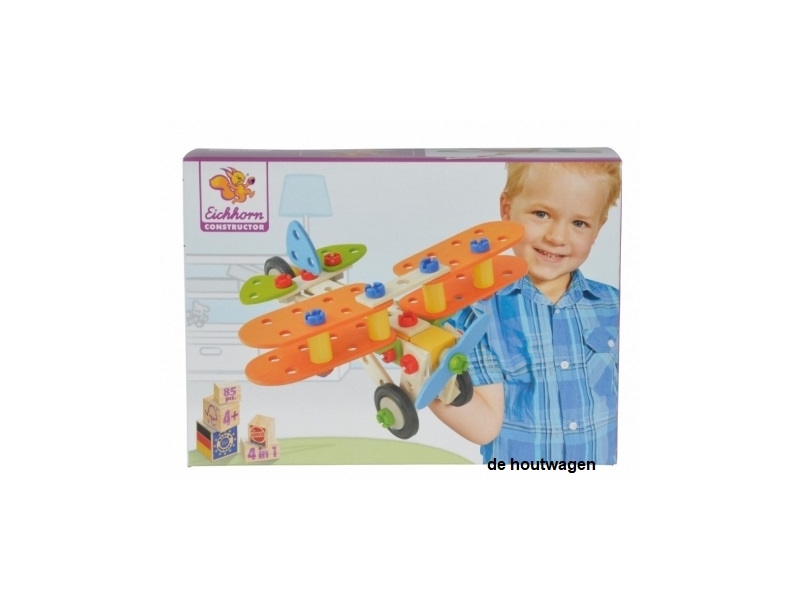 De Houtwagen | constructor tweedekker ( 85-delig ) | kinder gereedschap | € 29,95
