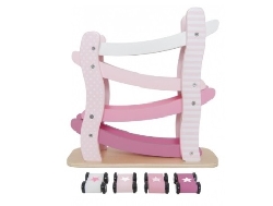 Houten autobaan roze 