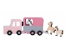 houten paardentrailer met paarden