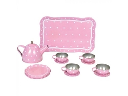 theeserviesje roze in opbergkoffer