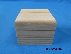 De Houtwagen | kubus kistje 10.5 x 10.5 x 8 | houten kisten vierkant | € 8,50