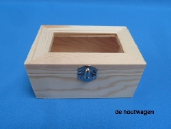 kist met glazen deksel 12 x 8 x 6