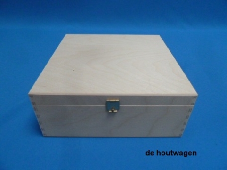 De Houtwagen | kist de luxe 19 x 19 x 7.5 | houten kisten vierkant | € 14,95