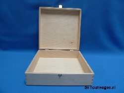De Houtwagen | kist de luxe 19 x 19 x 7.5 | houten kisten vierkant | € 14,95