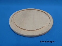 De Houtwagen | snijplank rond 22 cm. | diversen blank hout | € 6,50